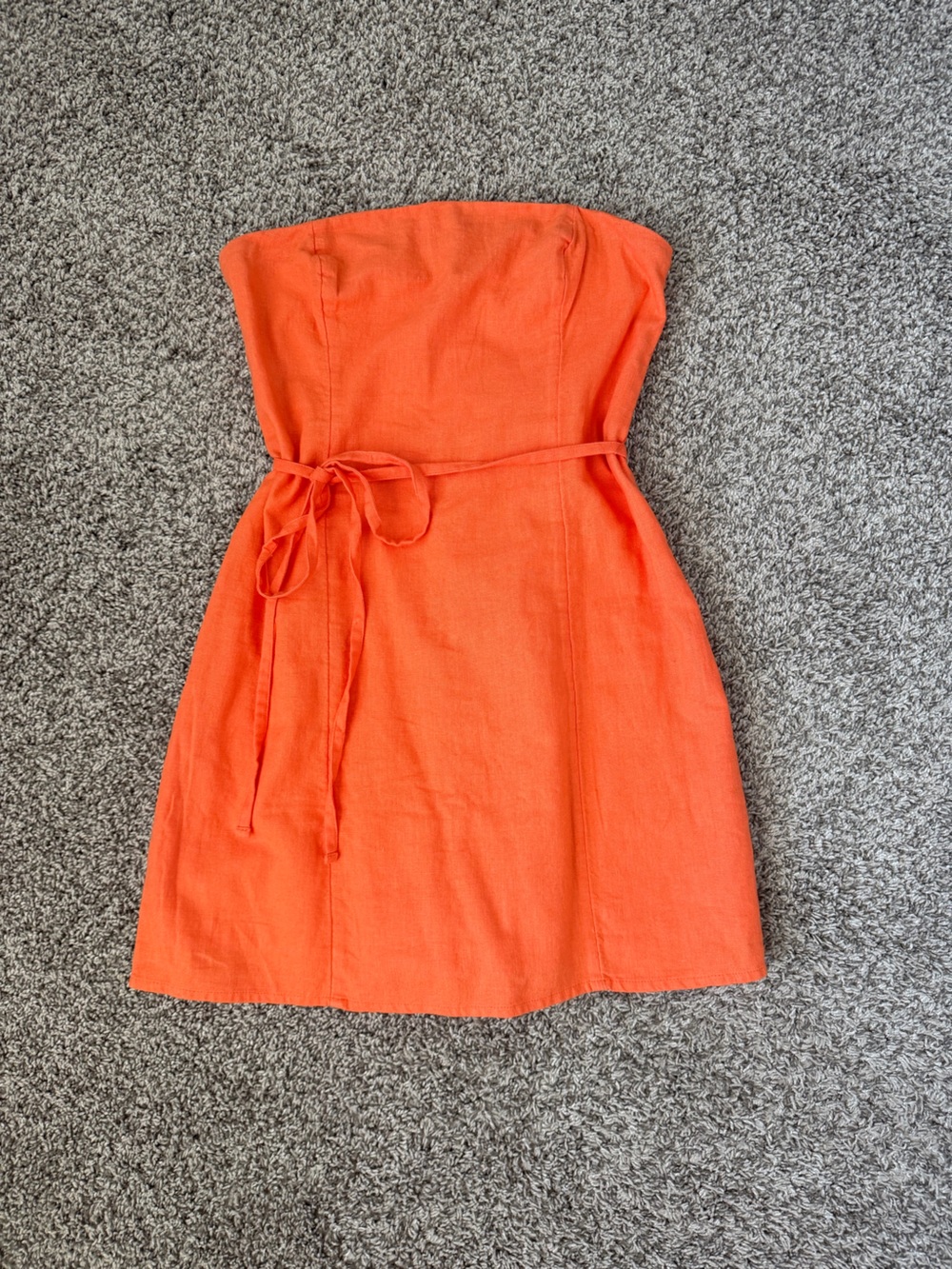 Abercrombie & Fitch Strapless Orange Tie-Waist Dress